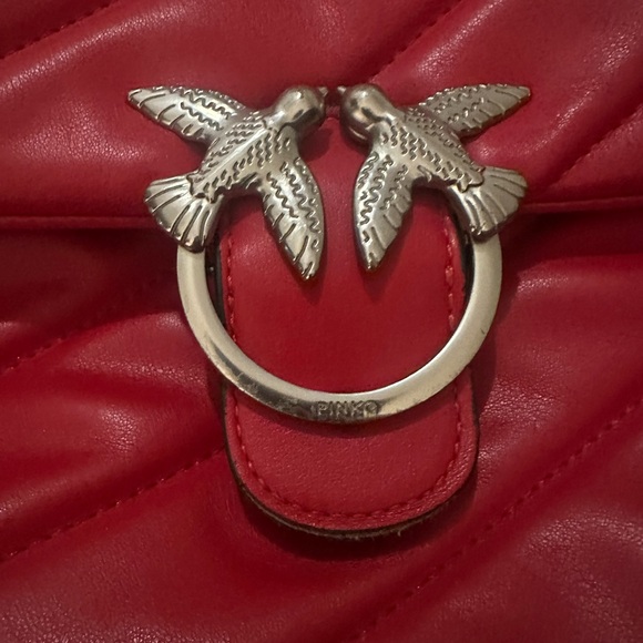Pinko Red Quilted Leather Shoulder Bag - Picture 4 of 10